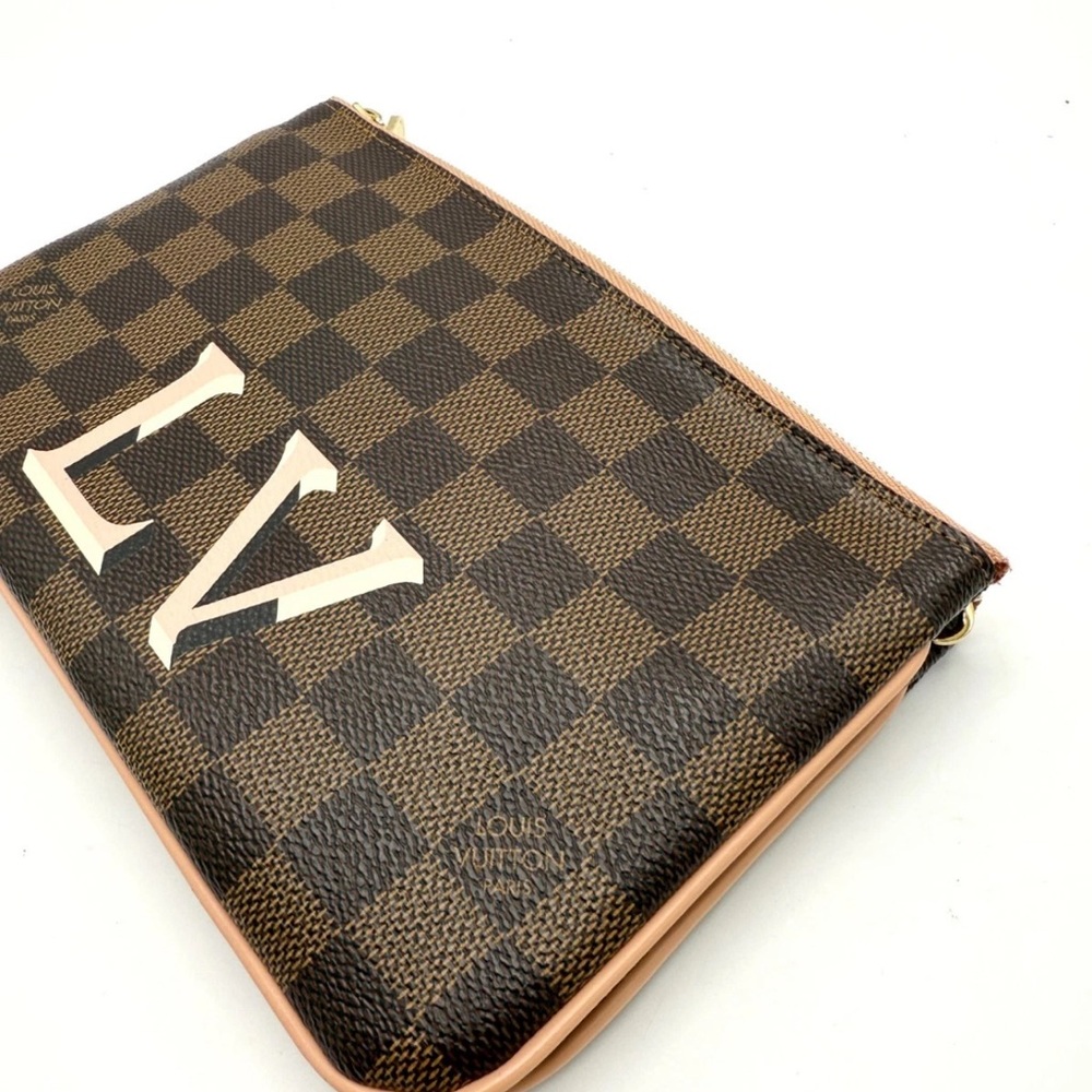 Louis Vuitton Damier Ebene Double Zip Pouchette - Picture 4 of 7